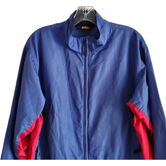 REI Women's XL Jacket Full Zip 2 Zippered Pockets Blue Red Lightweight Bust 42" - Picture 2 of 7